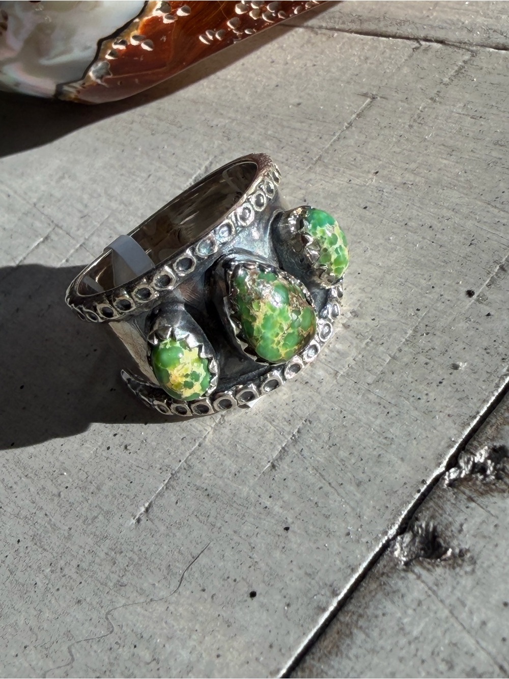 Sonoran Gold Turquoise Cigar Band Ring